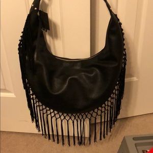 Black Boho Fringe Bag